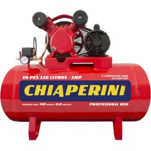 Compressor de ar média pressão 10 pcm 110 litros - Chiaperini 10/110 RED